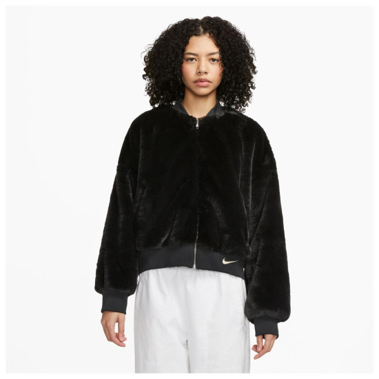 Nike Γυναικείο μπουφάν Sportswear Faux Fur Bomber Nike Γυναικείο μπουφάν Sportswear Faux Fur Bomber